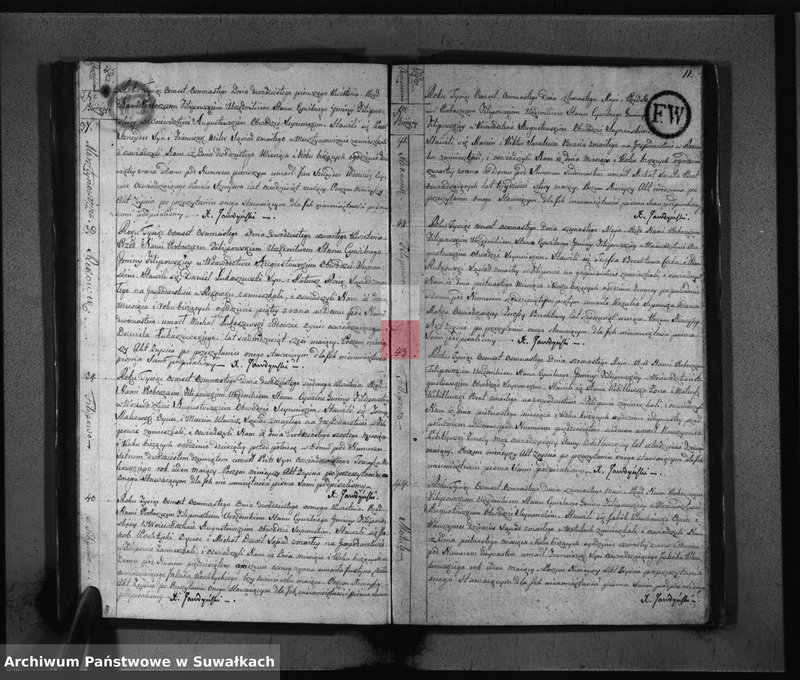 Obraz 8 z jednostki "Akta Umarłych Gminy Filipowskiey od Dnia 1 Stycznia 1818 Roku"