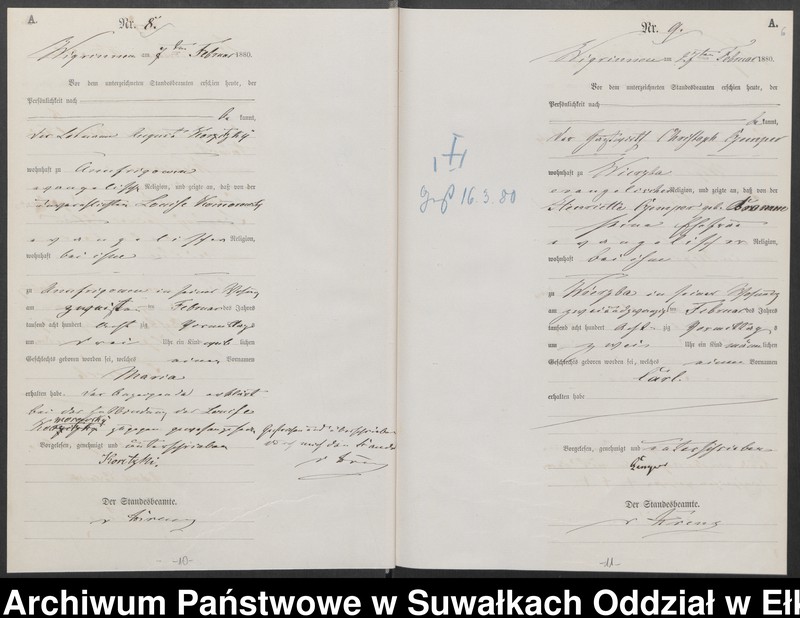 image.from.unit.number "Geburts-Haupt-Register des Königlich Preussischen Standes-Amtes Guszianka Kreis Sensburg"