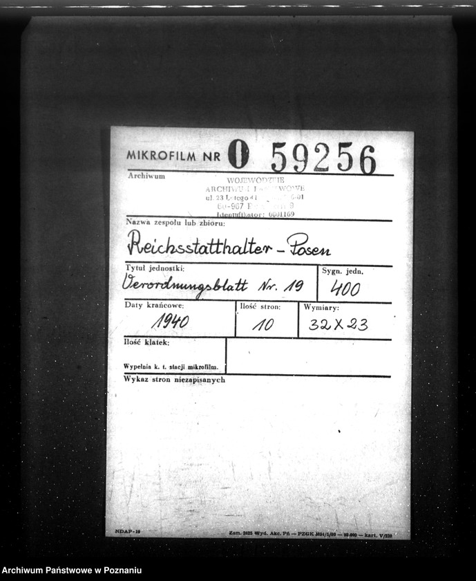 Obraz 2 z jednostki "Verordnungsblatt Nr. 19"