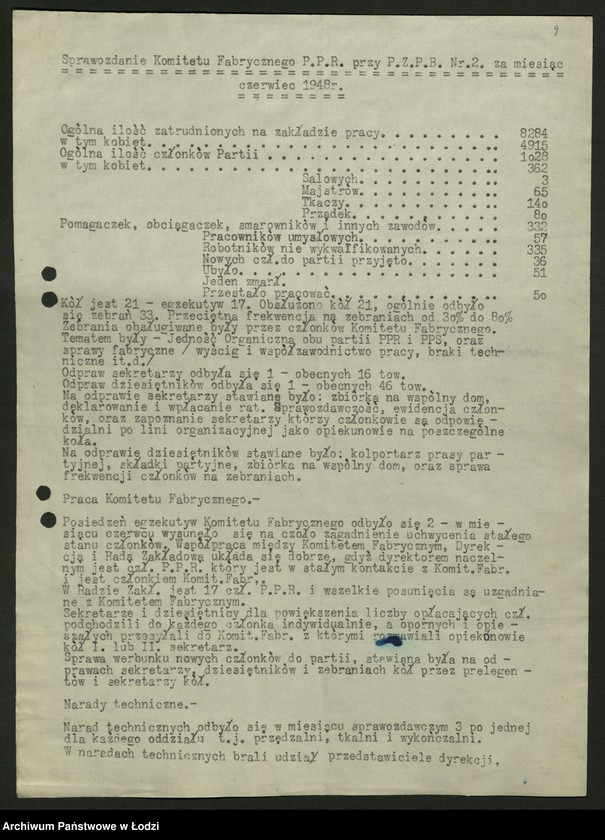 Obraz 10 z jednostki "Sprawozdania miesięczne komitetów fabrycznych zakładów wydzielonych t. 1"