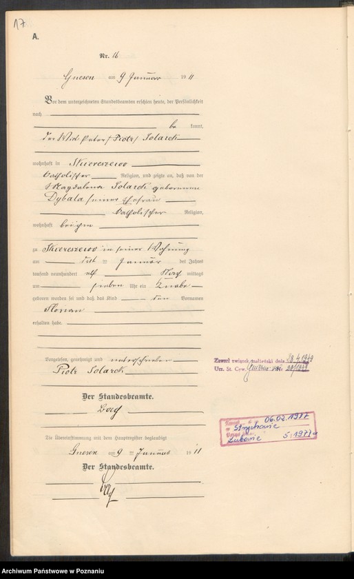 Obraz 19 z jednostki "Geburts-Nebenregister Band I"