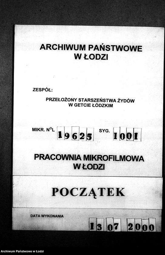 Obraz 1 z jednostki "[Wykazy imienne Żydów wysiedlonych z getta łódzkiego]"
