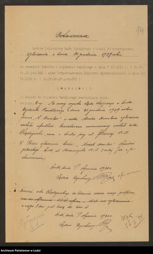 Obraz 16 z jednostki "Moszek Amzler- sprzedaż galanterii"