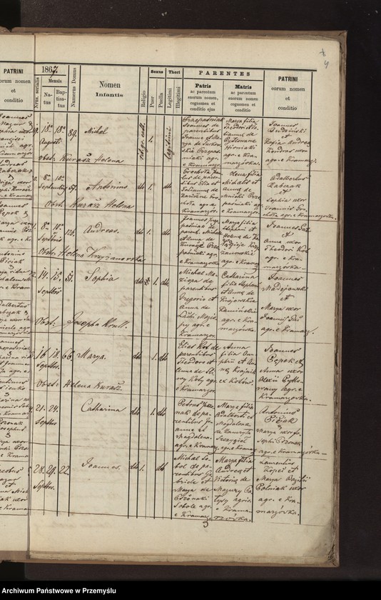 Obraz 7 z jednostki "[Kopie ksiąg metrykalnych parafii Kramarzówka (dekanat Pruchnik) za lata 1867-1878]"