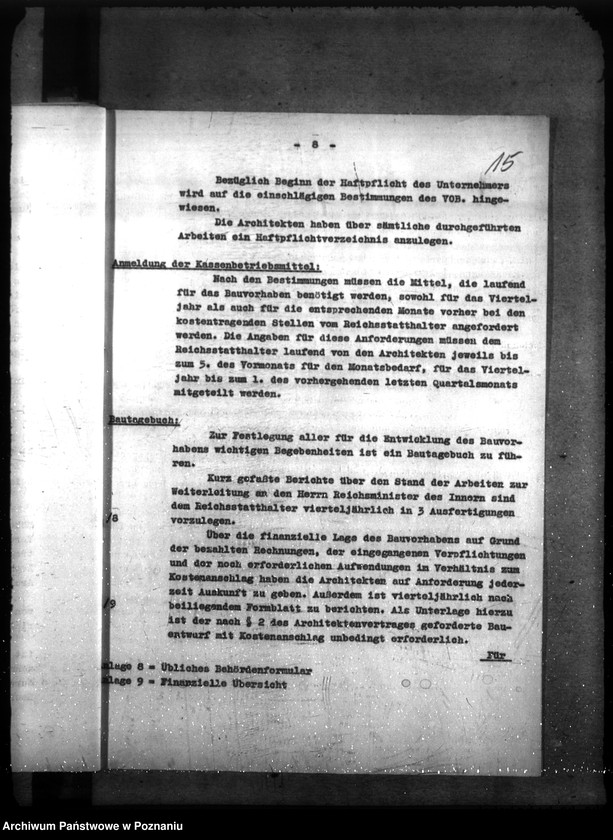 Obraz 19 z jednostki "Verschiedene Berichte über Bauvorhaben"