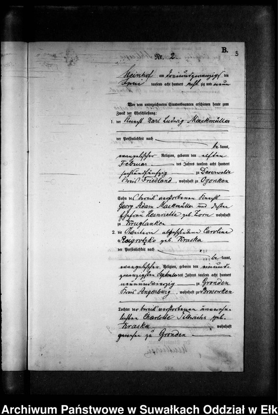 image.from.unit.number "Heiraths-Neben-Register des Preussischen Standes-Amtes Gr. Strengeln Kreis Angerburg"