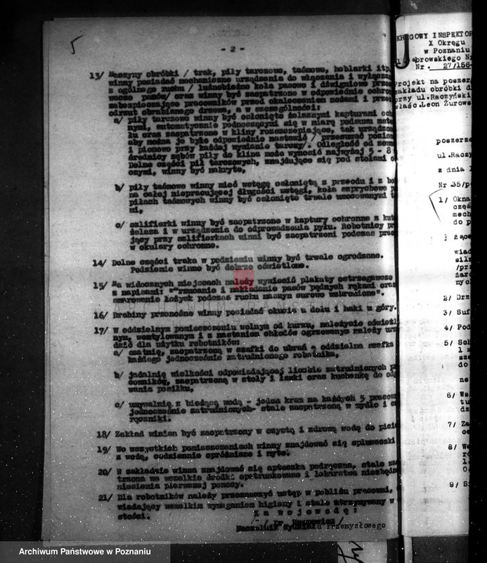 image.from.unit.number "Zatwierdzenie zakładu przemysłowego /tartaku i obróbki drzewa/ Własność L. Żeromskiego w Poznaniu"