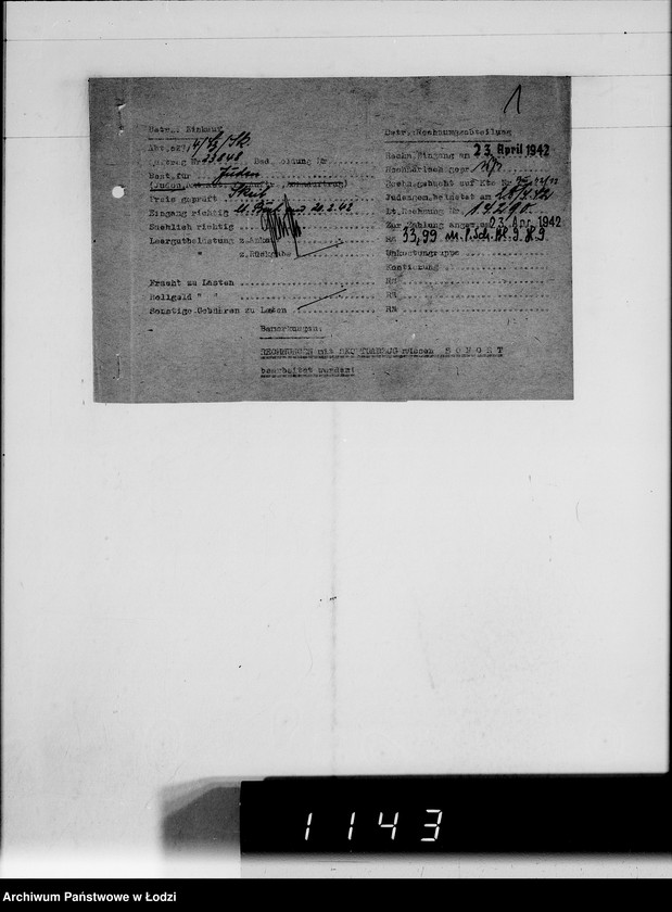 Obraz 5 z jednostki "V. [rachunki za dostawy towarów dla Getta]"