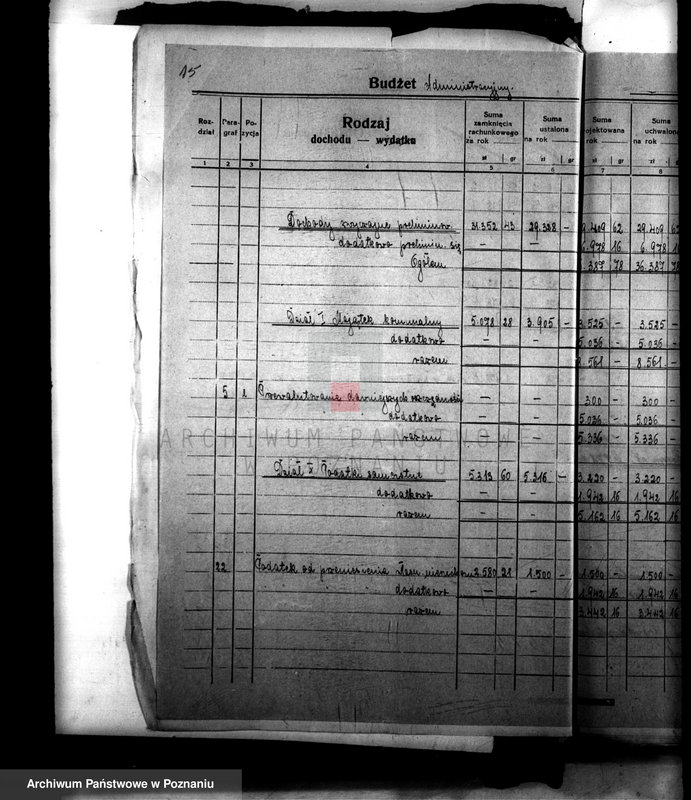 Obraz 19 z jednostki "Budżety i sprawy rachunkowe miasta Święciechowa"