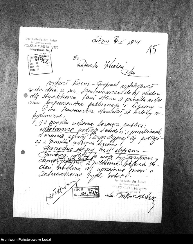 Obraz 18 z jednostki "[Kuchnia nr 370, ul. Lutomierska 2. Działalność kuchni, personel, konsumenci, kontrole]"