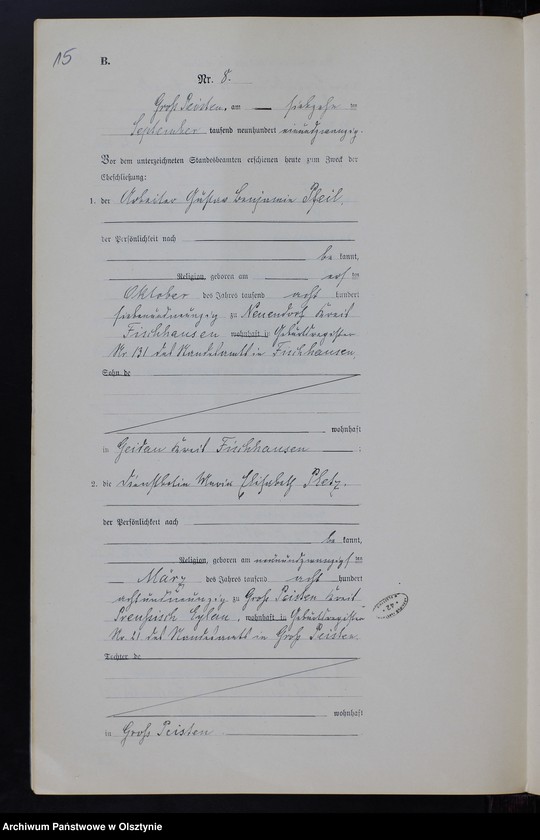 image.from.unit.number "Heiraths-Neben-Register Nr 1 - 16 [ Księga małżeństw - wtóropis ]"