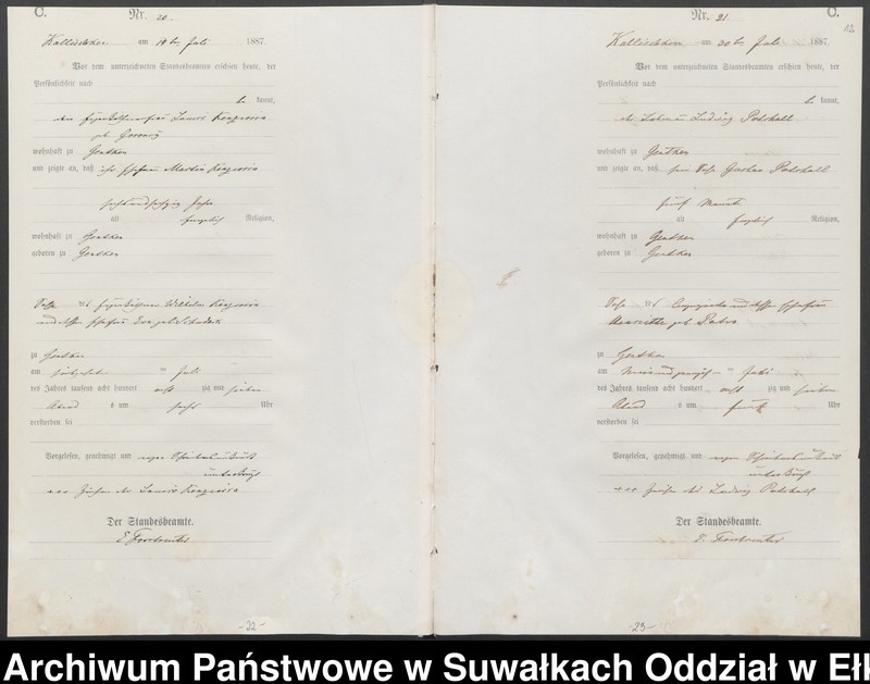 image.from.unit.number "Sterbe-Haupt-Register des Königlichen Preussischen Standes-Amtes Kallischken Kreis Johannisburg"