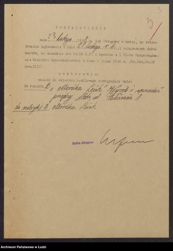 Obraz 5 z jednostki "Mordka Lenk- wyrób i sprzedaż przędzy"