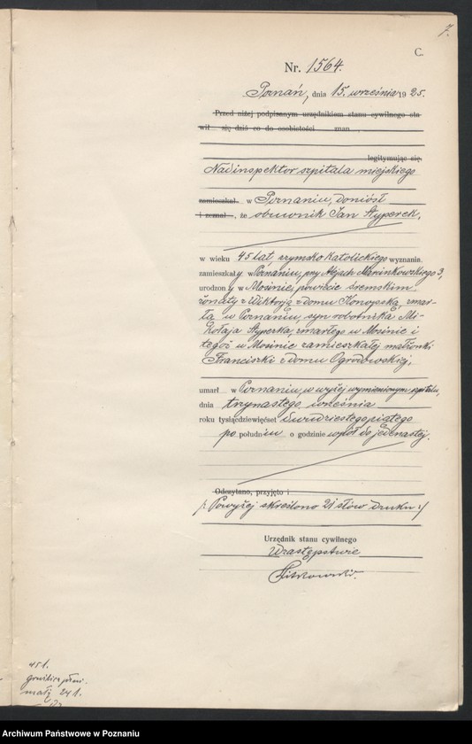 Obraz 9 z jednostki "Księga miejscowa zgonów tom IV [Rejestr główny zgonów]"