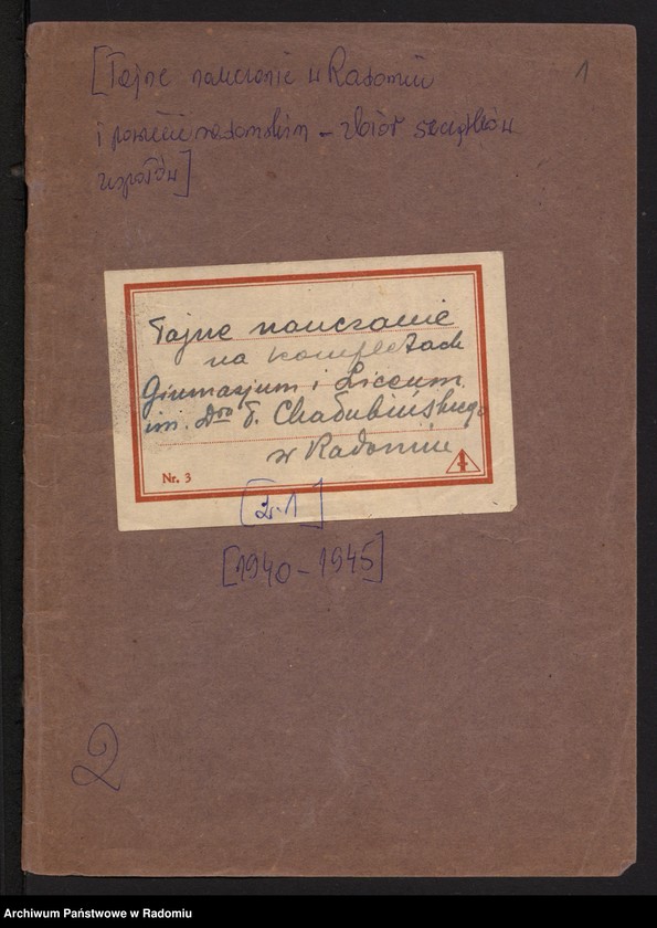 Obraz 5 z kolekcji "Tajne nauczanie w Radomiu w czasie II wojny światowej111"