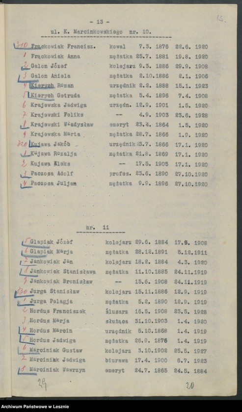 Obraz 16 z jednostki "[Obwód X - głosuje w Szkole Powszechnej Pomocniczej /listy wyborców/]"
