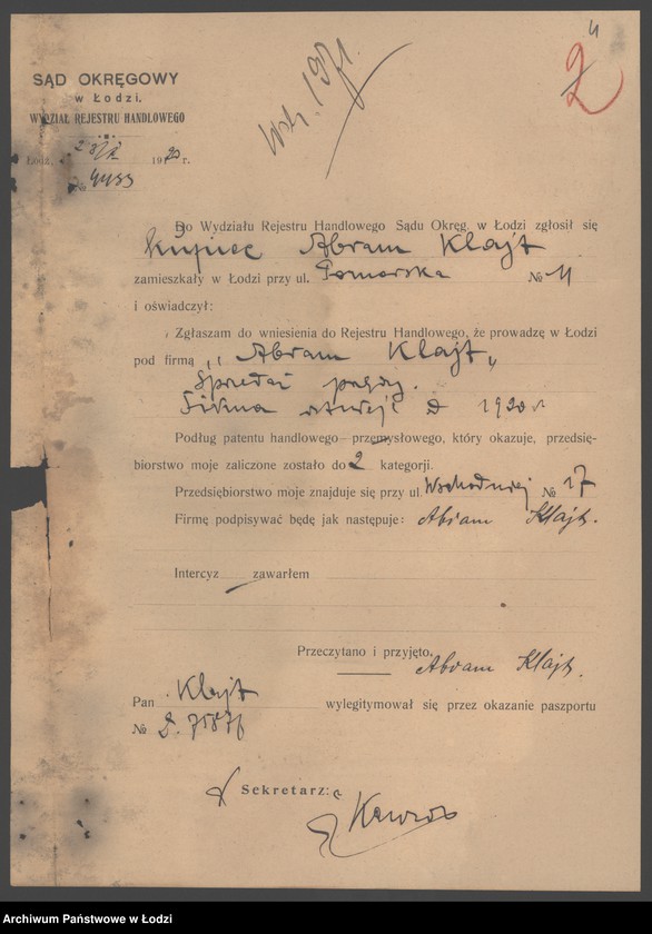 Obraz 6 z jednostki "Abram Klajt- sprzedaż przędzy"