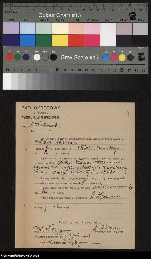 Obraz 3 z jednostki "Lajb Neuman – sprzedaż towarów łokciowych galanterji i kapeluszy"