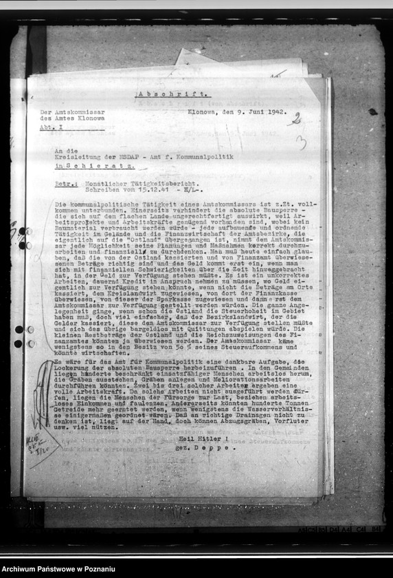 Obraz 7 z jednostki "Tätigkeitsberichte des Landrats des Kreises Schieratz über gemeindliche Finanz- und Steuerpolitik, sowie die Volkspflegekosten und Massnahmen auf dem Gebiete der Volkspflege"