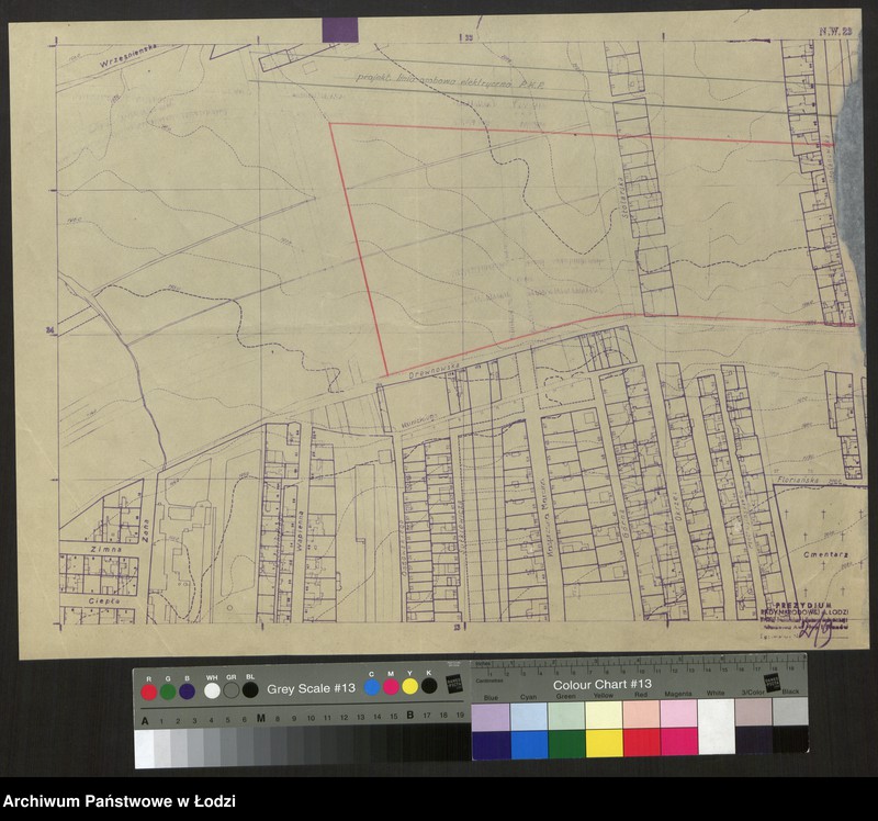 Obraz 1 z jednostki "Plan m. Łodzi 1:2000, odbitka. Sekcja NW23"