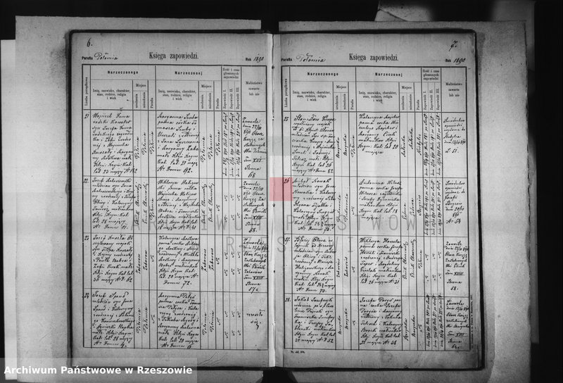 image.from.unit.number "Księga zapowiedzi , małżeństw , urodzeń i zgonów - Połomia, Baryczka, Glinik Charzewski, Glinik Zaborowski, Piekarówka i Wyżne za 1890 rok"