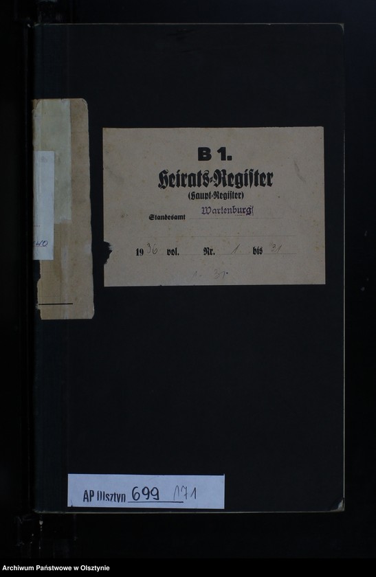 image.from.unit.number "Heirats-Haupt-Register Nr 1 - 31"