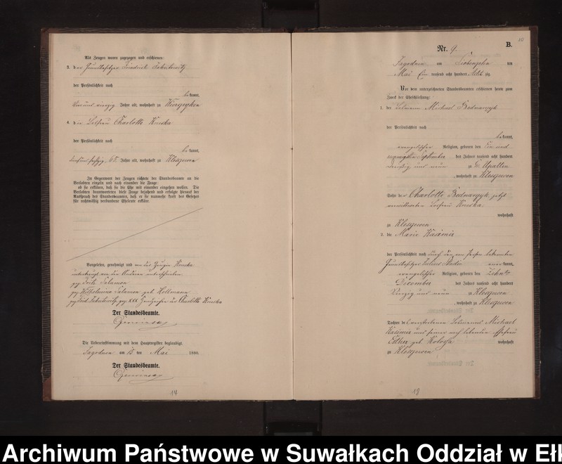 image.from.unit.number "Heiraths-Neben-Register des Preussischen Standes-Amtes Rydzewen Kreis Loetzen"
