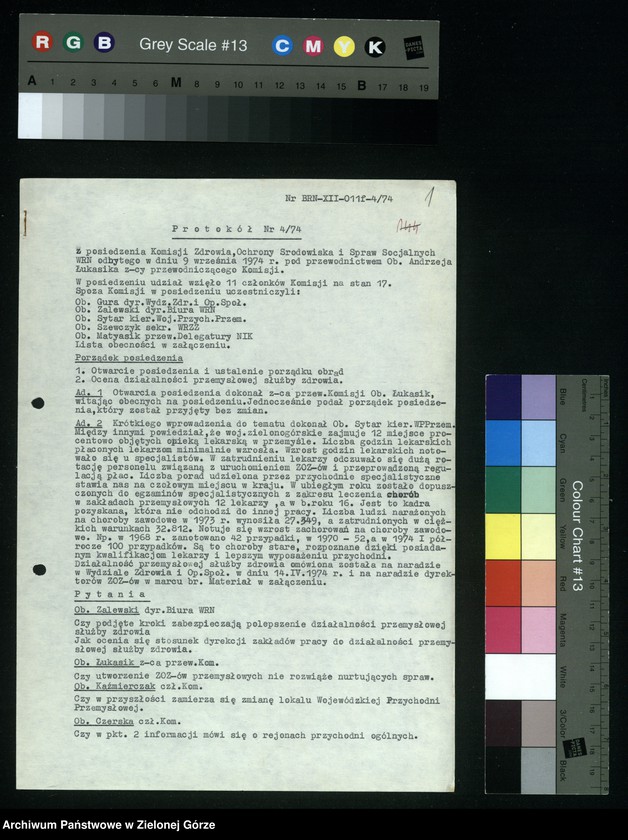 image.from.unit.number "Protokóły z posiedzeń Komisji Zdrowia, Ochrony Środowiska i Spraw Socjalnych Wojewódzkiej Rady Narodowej w Zielonej Górze; Nr 4 - 6; Tom 2 "