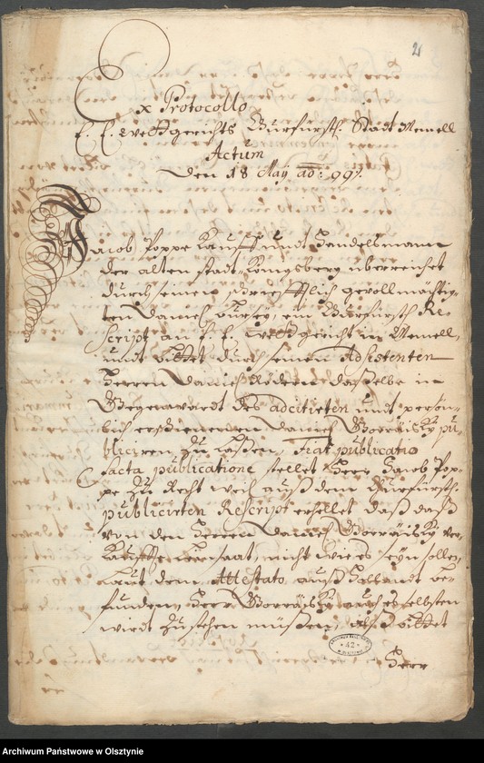 image.from.unit.number "In S. [Sachen] Jacob Popp pt. Daniel Goraiski [ Goreisken] wegen einer Leinsam-Handels"