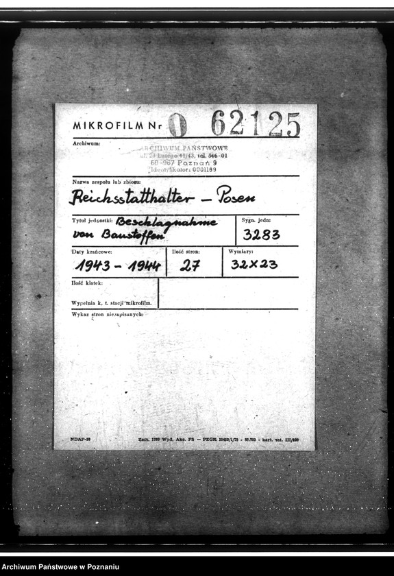 Obraz 2 z jednostki "Beschlagnahme von Baustoffen"