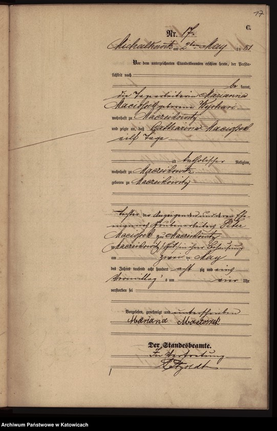 Obraz 20 z jednostki "[Księga zgonów za rok 1881, nr 1-52]"