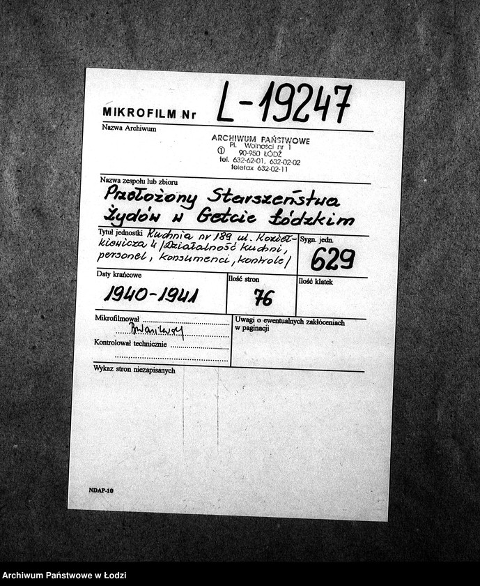 Obraz 2 z jednostki "Kuchnia N. 189 Koziełkiewicza 4 [Działalność kuchni, personel, konsumenci, kontrole]"