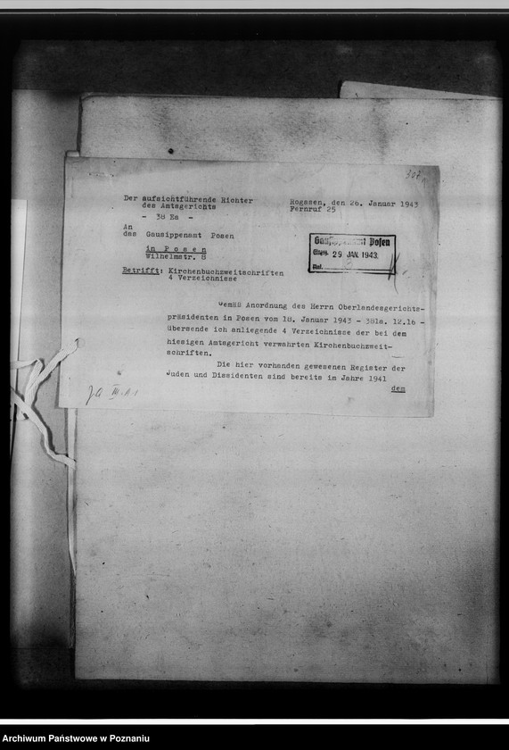 Obraz 5 z jednostki "[Wykaz ksiąg kościelnych parafii ewangelickich i katolickich z powiatów: Oborniki, Szmotuły, Czarnków]"