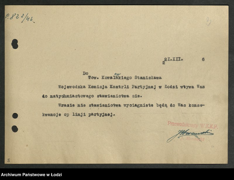 Obraz 4 z jednostki "Korespondencja z komitetami powiatowymi i miejskimi od P do Z"