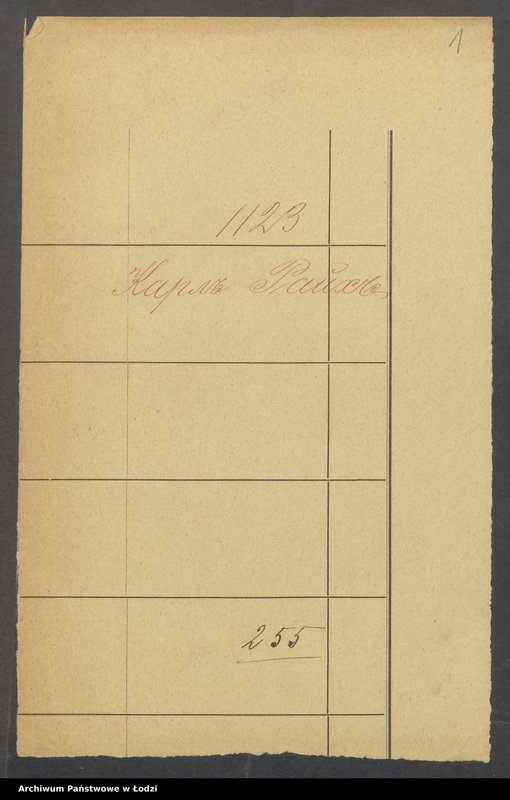 Obraz 3 z jednostki "Dowody metrykalne stałych mieszkańców m. Łodzi nr domu 1123, s. 255-371"