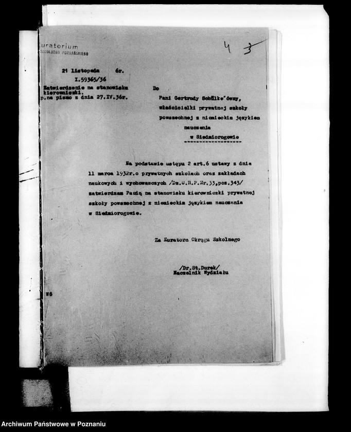 Obraz 7 z jednostki "Prywatna Szkoła Powszechna z niemieckim językiem nauczania Siedmiorogów powiat Gostyń"