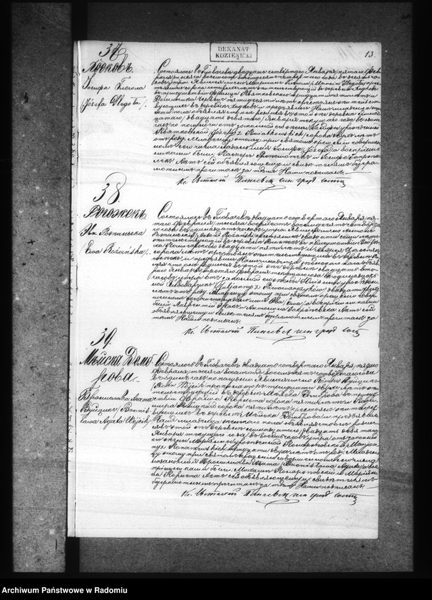 image.from.unit.number "[Duplikat akt urodzonych, zaślubionych i zmarłych parafii Głowaczów za 1884 rok]"