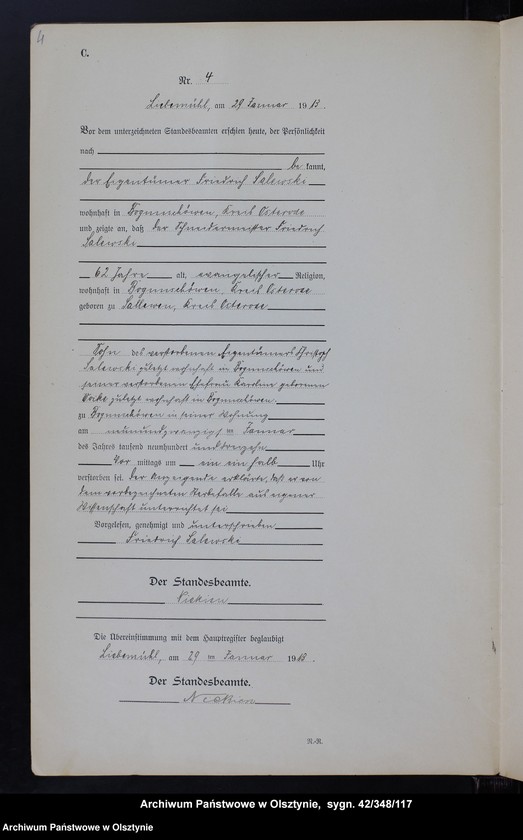 image.from.unit.number "Sterbe-Neben-Register Nr 1 - 71"