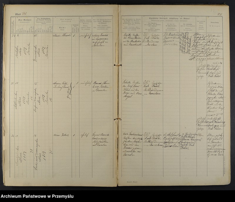 image.from.unit.number "Geburtsmatrik des israelitischen Matriken-Bezirkes Jaroslau pro 1889"