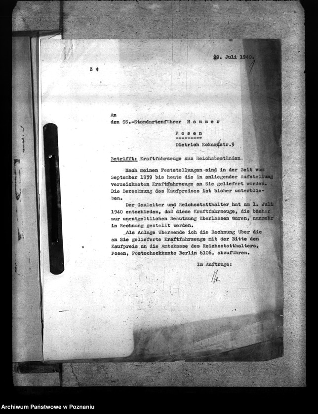 Obraz 5 z jednostki "Kraftfahrzeug für SS- Standartenführer Hammer vom SS- Bodenamt"