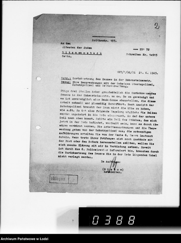 Obraz 6 z jednostki "Instandsetzung des Gettozaunes"