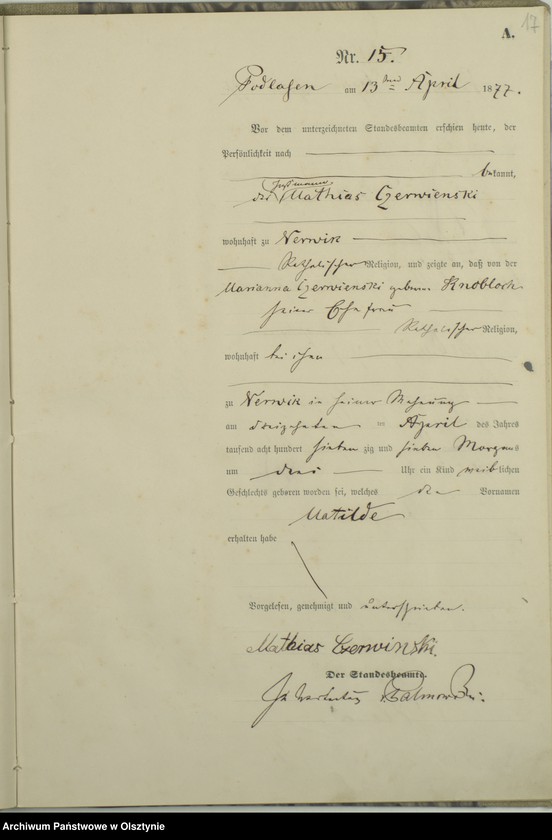 image.from.unit.number "Geburts-Haupt-Register Nr 1 - 43"