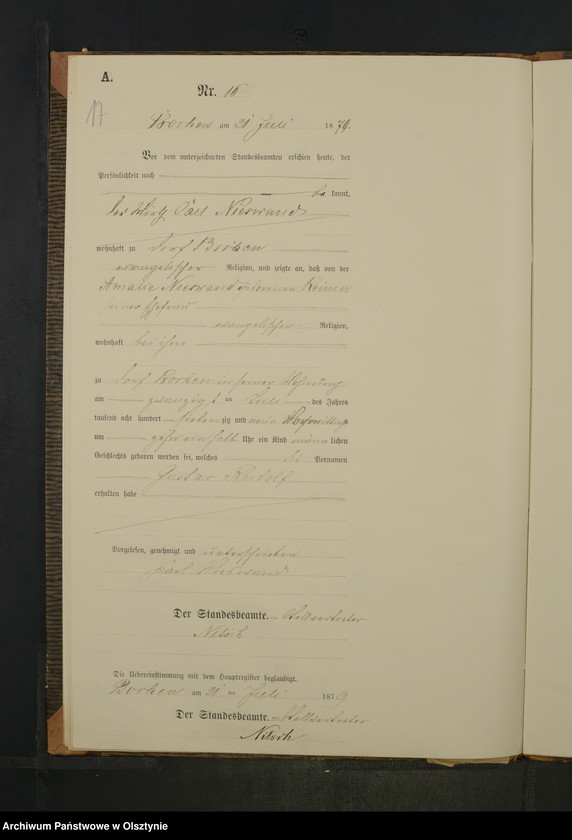 Obraz 19 z jednostki "Geburts-Neben-Register Nr 1 - 39"