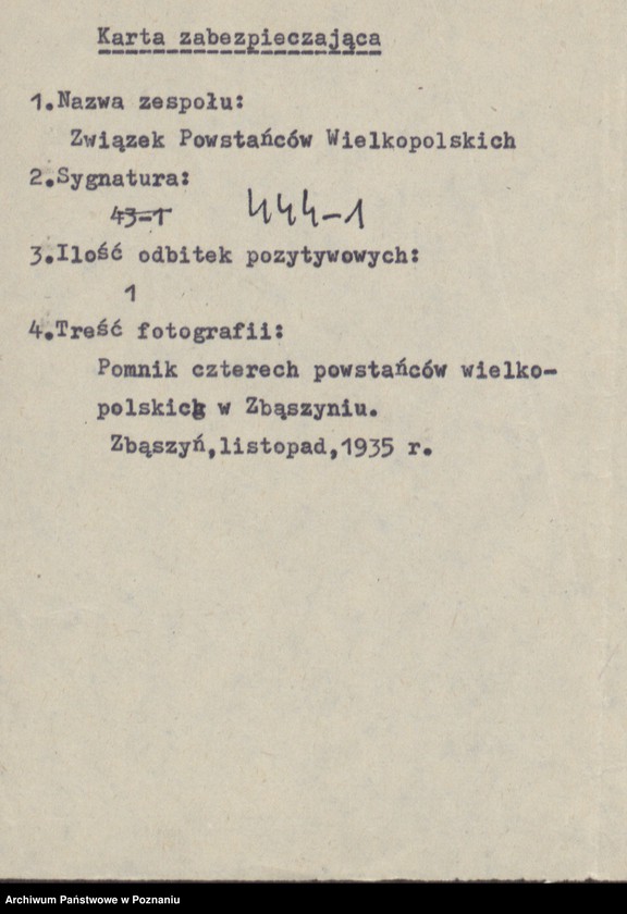 image.from.unit.number "Pomnik czterech powstańców wielkopolskich w Zbąszyniu."