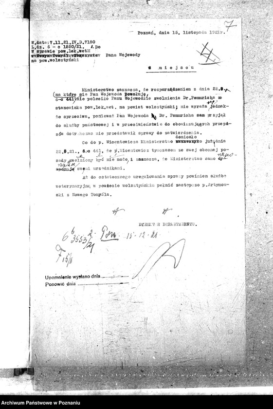 Obraz 11 z jednostki "Pow. lekarz Weterynaryjny Wolsztyn"