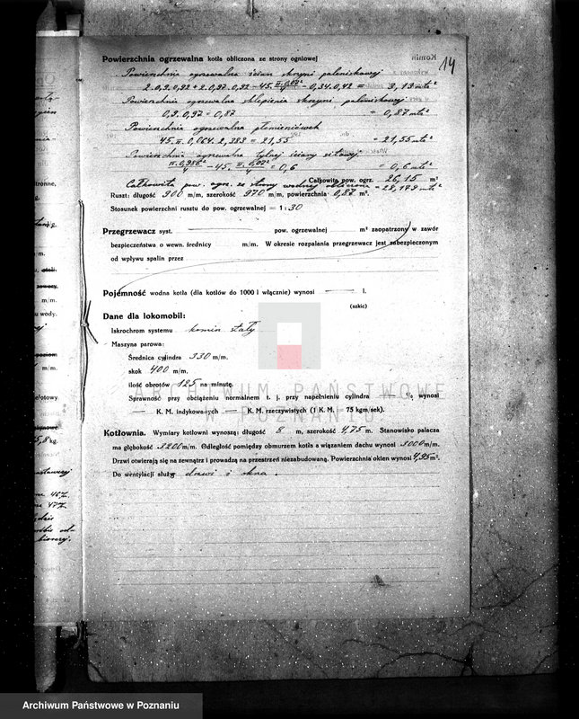 Obraz 18 z jednostki "M. Krzemieniewski w Połajewie pow. czarnkowski Młyn i piła - kocioł nr 10017 fabryczny kocioł nr 138 woj."