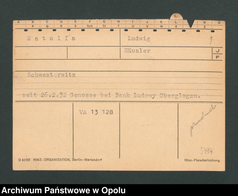 Obraz 3 z jednostki "[Matulla Ludwig, Schwesterwitz]"