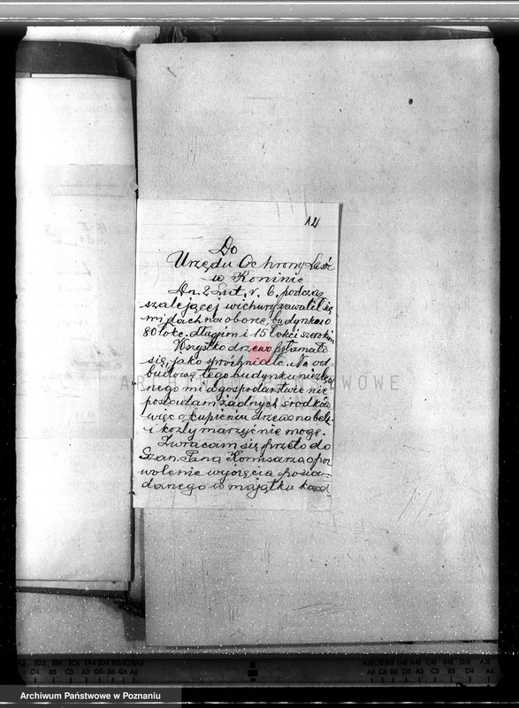 Obraz 16 z jednostki "Sprawa nieprawego wykarczowania lasu i zamiana go na użytek rolny w lasach majątku Dęby Szlacheckie własność P. J. Żeromskiego"