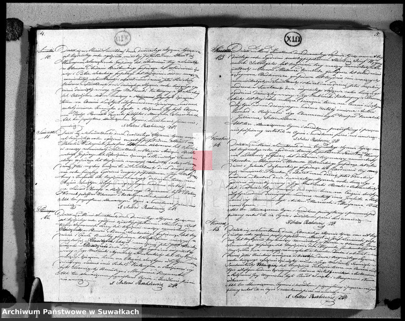 image.from.unit.number "Księga duplikat urodzonych, zaślubionych i zeszłych urzędnika stanu cywilnego, parafij suwalskiej roku 1830"