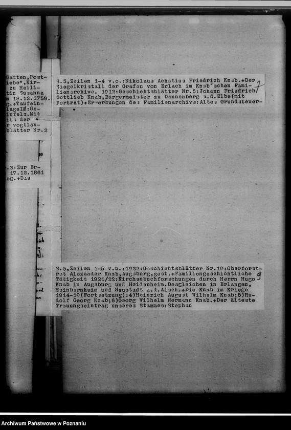 Obraz 9 z jednostki "Geschichtsblätter der Familie Knab, numery: 14 z 1926 roku, 19 i 20 z 1931 roku, 23 z 1934 roku i 26 z 1937 roku"